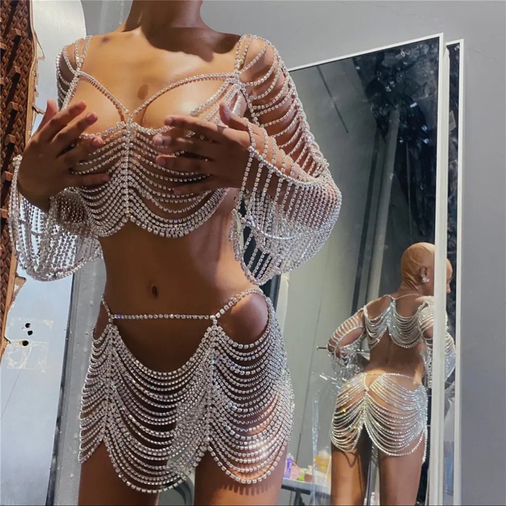 Silver jewelry body set